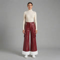 Women's Red Leather Pant