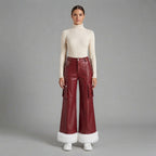 Women's Red Leather Pant