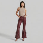 Women's Red Leather Pant