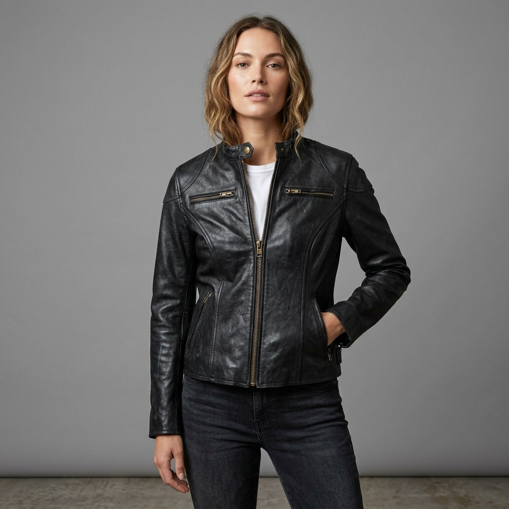 Women's Black Leather Jacket