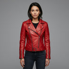 Buy Women's Red Leather  Jacket