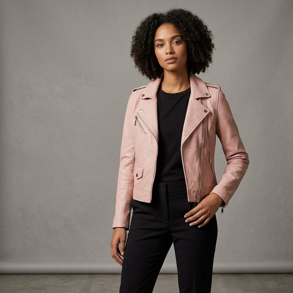 Buy Women's Pink Leather  Jacket