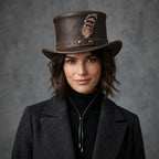 Buy Women's Stylish Brown Top Leather Hat