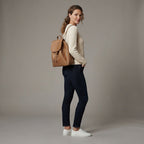 Women's Brown Leather Backpack