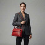 Women's Red  Leather Clutch