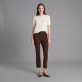 Women's Brown  Leather Capri
