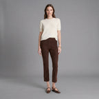 Women's Brown  Leather Capri