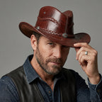 Buy Men's Western Leather Cowboy Hat