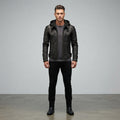 Men's Black Hooded Leather Jacket