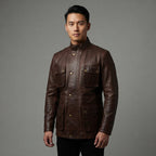 Men's Black Handmade Genuine Leather Jacket