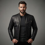 Men's Black Cafe Racer Jacket