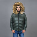 Goose Down Puffer Jacket for Men in Bomber Style