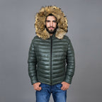 Men's Zinc & Skin Down Leather Jacket