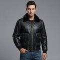 Navy G-1 Real Leather Bomber Jacket Men