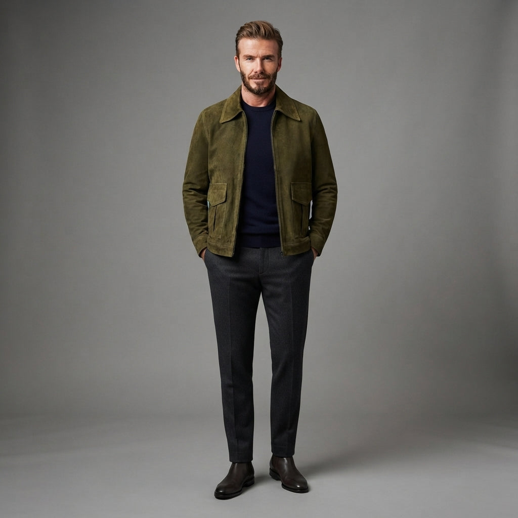 Buy Men's Green Classic Suede Jacket