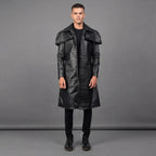 Men's Stylish Black Leather Duster Coats