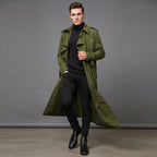 Men's Olive Green Leather Duster Coats