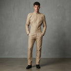 Men's Biege Leather Jumpsuit