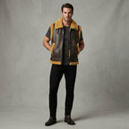 Men's Tan Beige Shearling Leather Vest - Leather Outlet