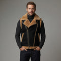 Men's Black Shearling Leather Vest - Leather Outlet