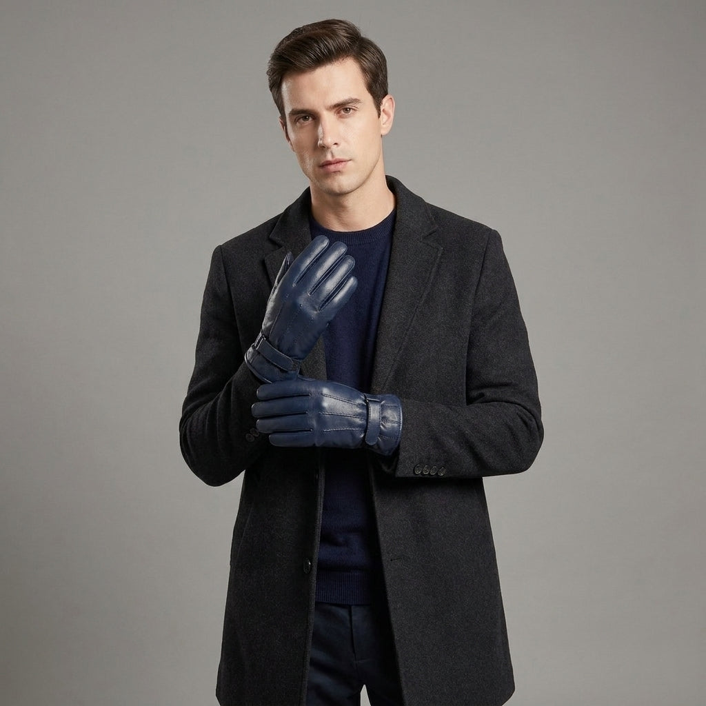 Men's Zinc Genuine Leather Gloves