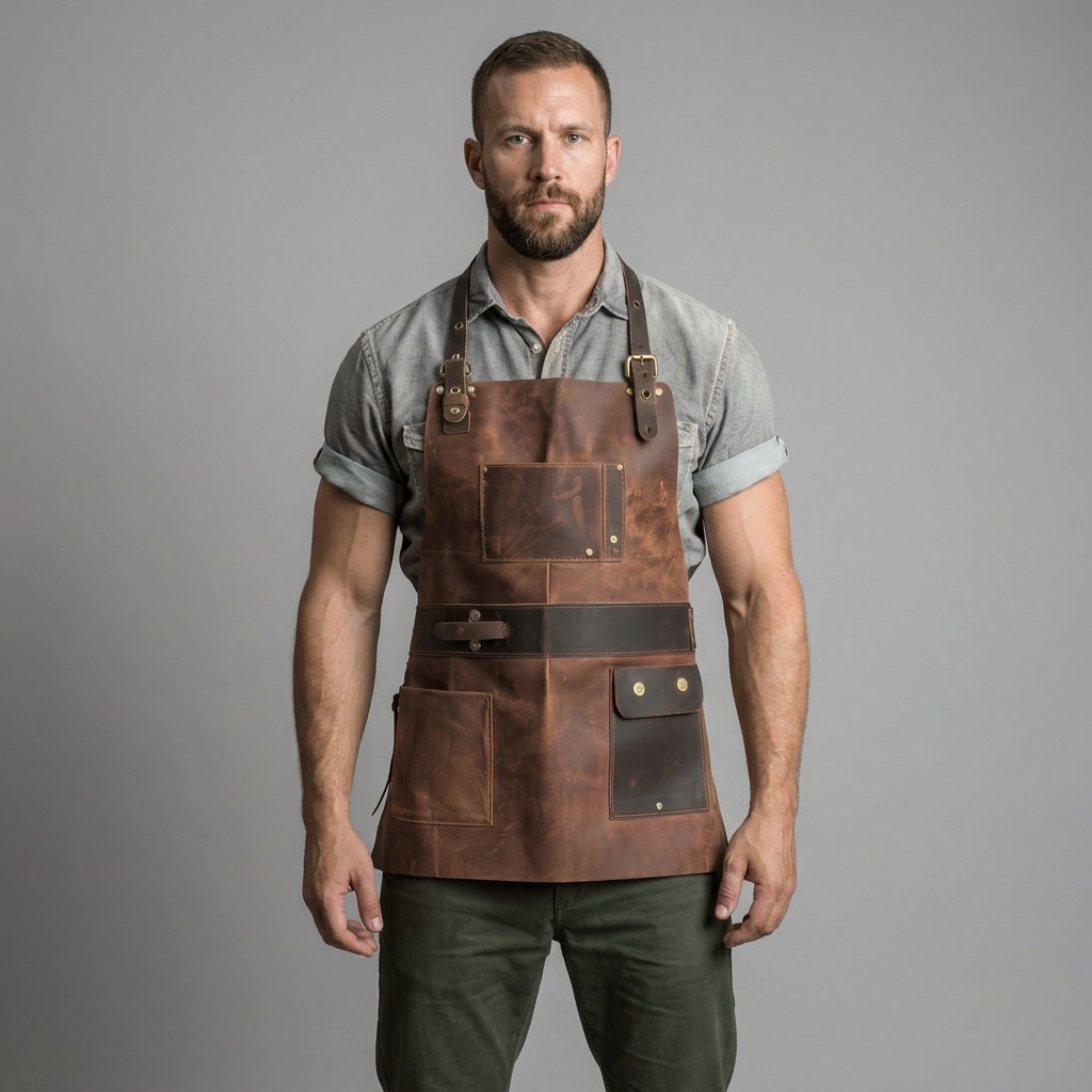 Buy Handmade Distressed Brown Hair Salon Apron