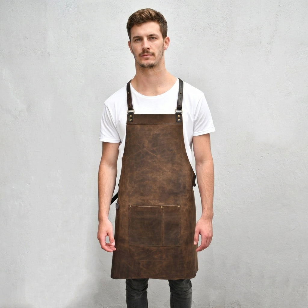 Men's Genuine Leather Work Apron
