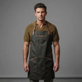 Men's Grey Genuine Leather Work Apron