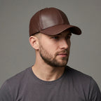 Choclate Leather Premium Cap For Men