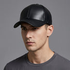 Black Leather Premium Cap For Men