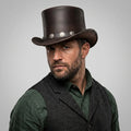 Buy Leather Top Hat with Buffalo Nickel Band
