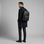 Black Walker Cow Leather Backpack