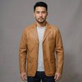 Men's Brown Leather Blazer