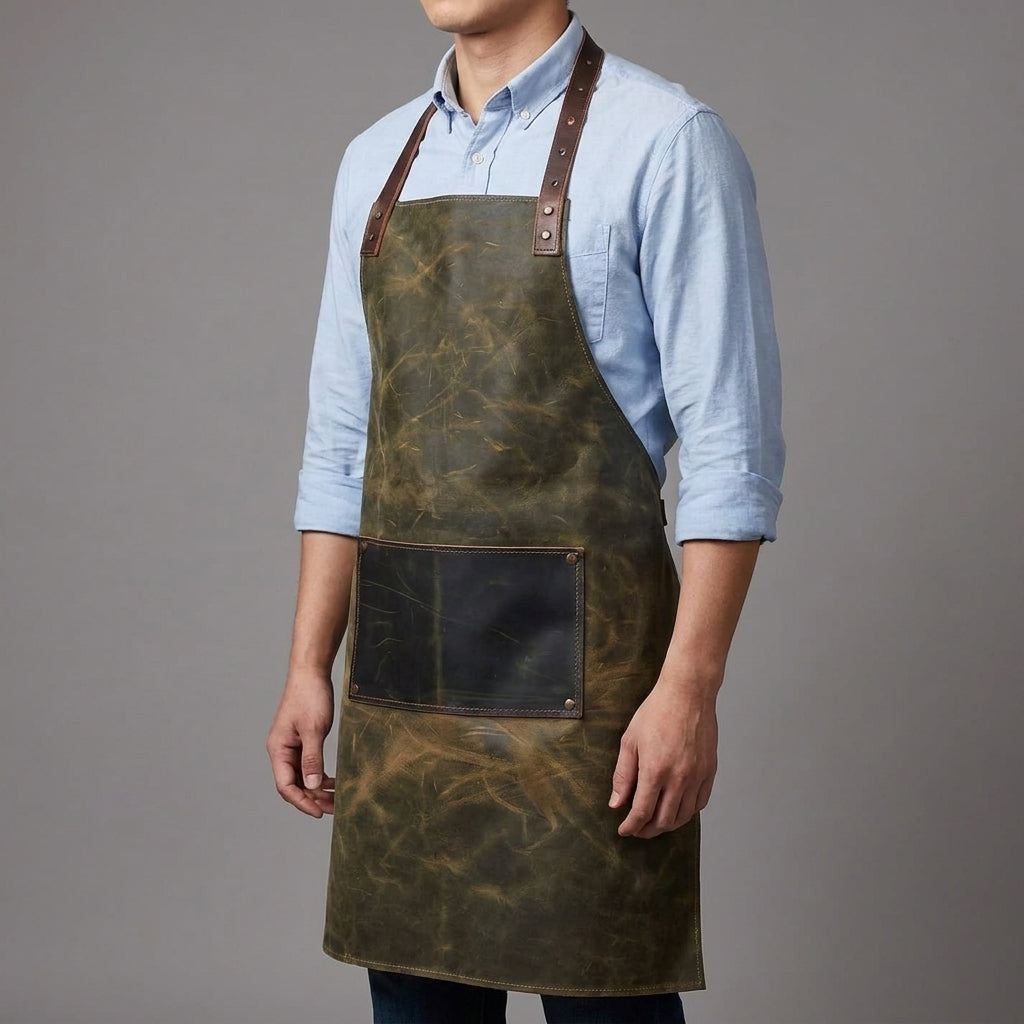 Custom Leather Barber Apron - Leather Outlet