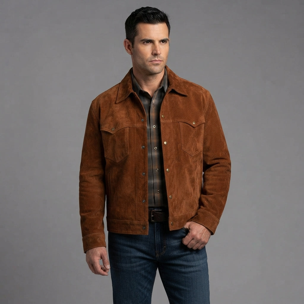 Men's Dark Brown Scully Leather Jacket - Leather Outlet