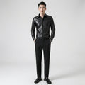 Men’s Slim Fit Black Sheepskin Leather Shirt Jacket – Premium Leather Overshirt