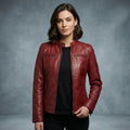Buy Women's Red Leather  Jacket