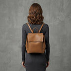 Women's Brown Leather Backpack