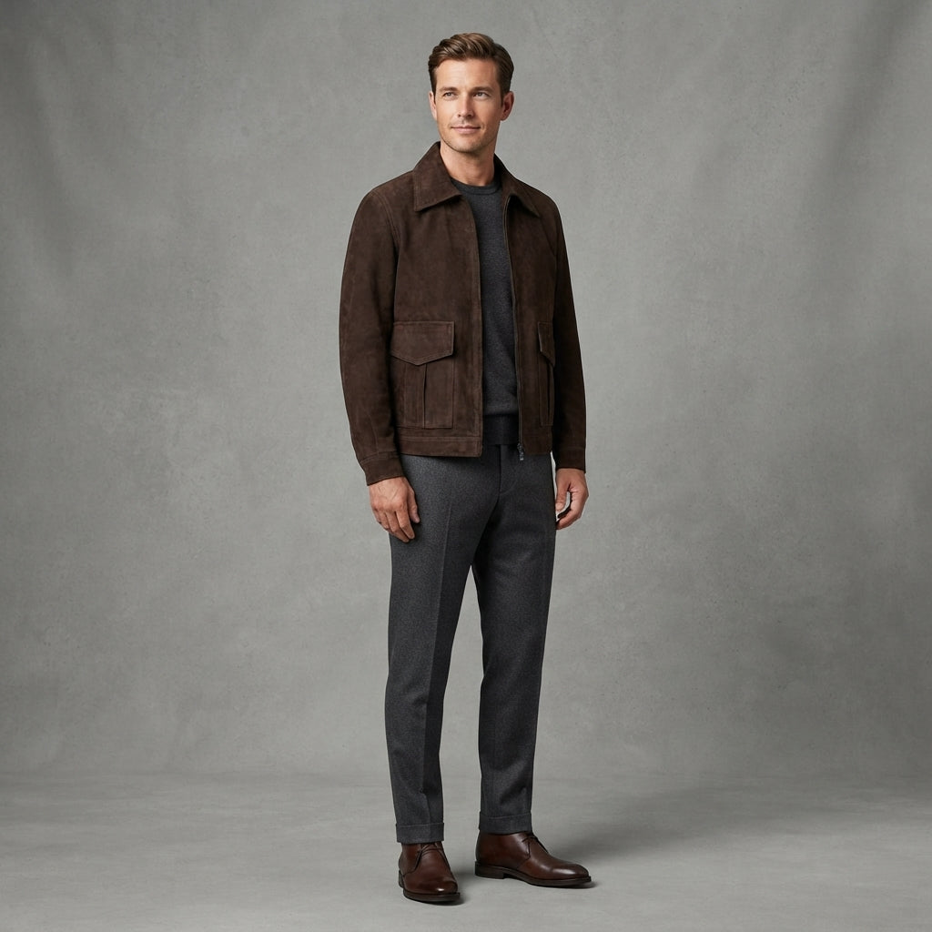 Men's Brown Suede Jacket