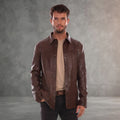 Men's Brown Scully Leather Jacket