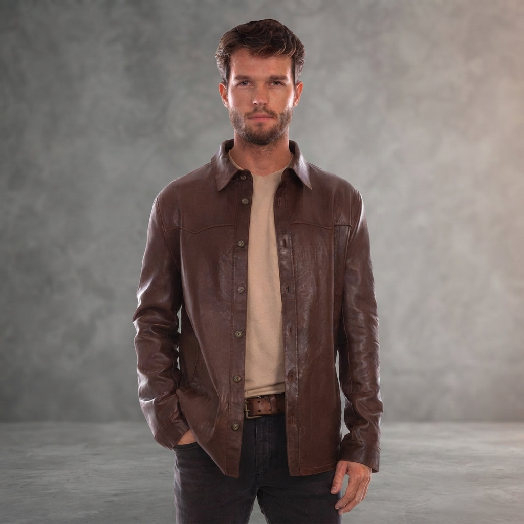 Men's Brown Scully Leather Jacket
