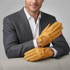 Men's Tan Genuine Leather Gloves