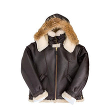 Load image into Gallery viewer, B-3 Hooded Shearling Bomber Jacket
