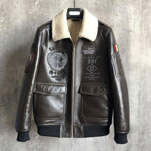 Men’s B3 Sheepskin Bomber Jacket – Winter Warm Aviator