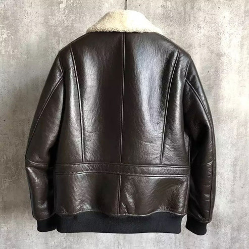 Men’s B3 Sheepskin Bomber Jacket – Winter Warm Aviator