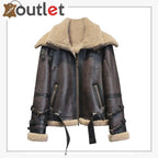 B3 Lammfell-Lederbomberjacke