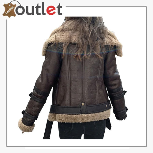 B3 Lammfell-Lederbomberjacke