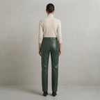 Women's Green Leather Pant