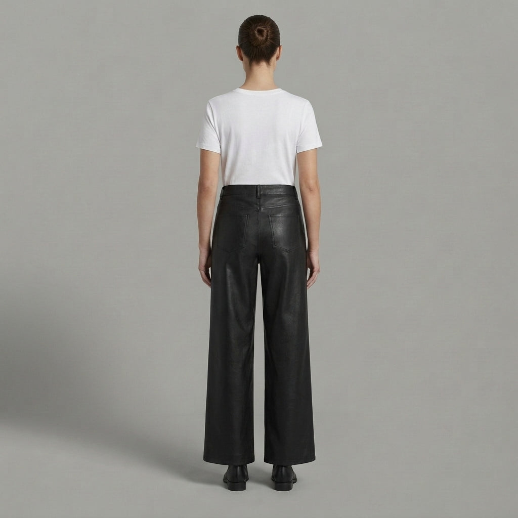 Women's Black Leather Pant