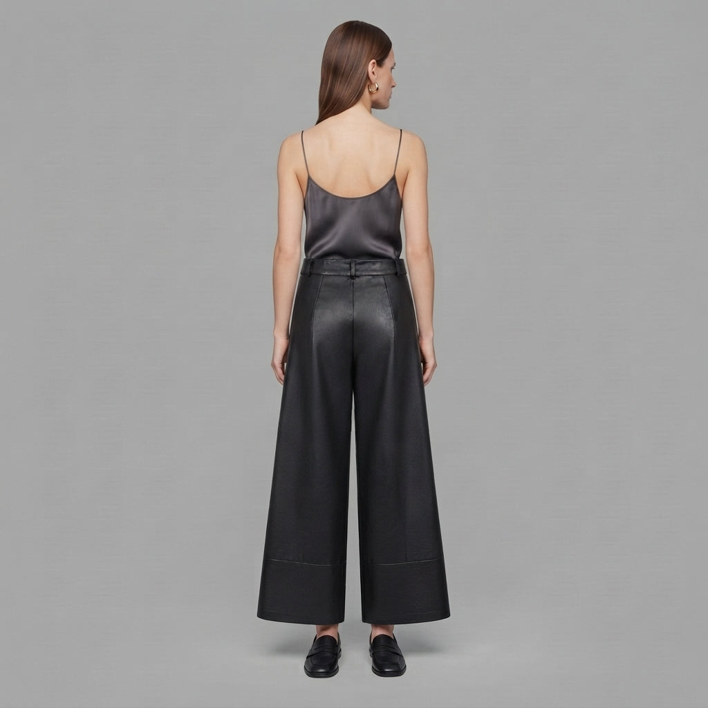 Women's Black Leather Pant
